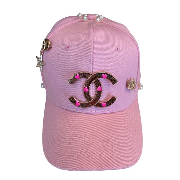 FASHION: Pink Baseball Hat w/Golden Detailing, NWOT - Picture 1 of 7